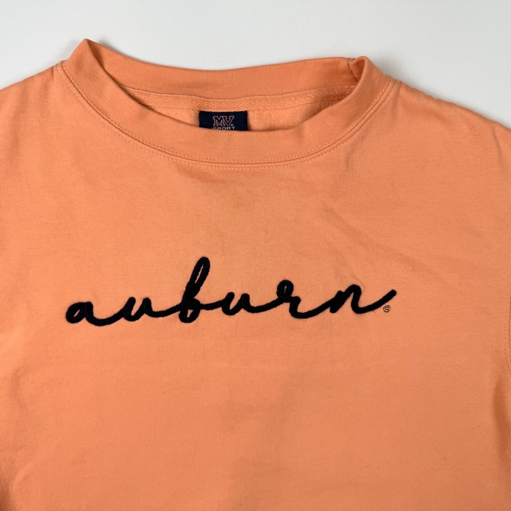 MV‎ Sport Auburn Sweatshirt Womens S Peach Excellent Script Logo Crewneck NCAA - Picture 3 of 9
